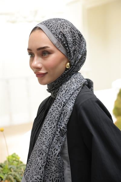 Kaşe Desenli Pamuk Şal Gümüş