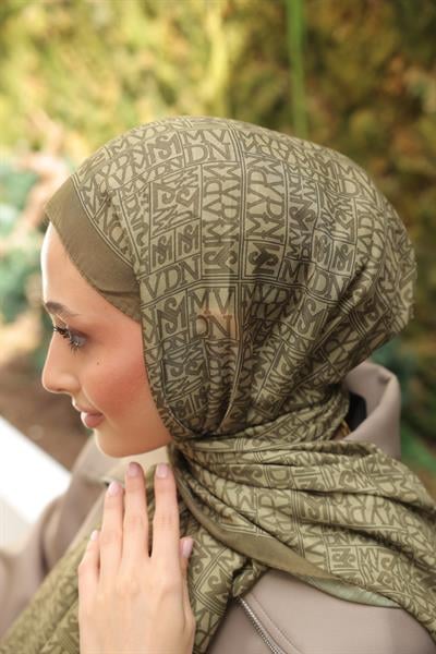 Kaşe Desenli Pamuk Şal Koyu Yeşil