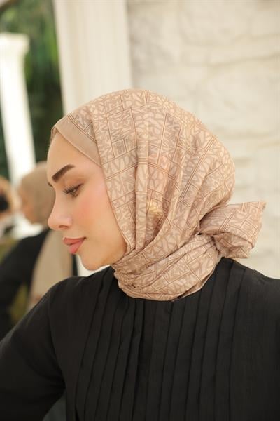 Kaşe Desenli Pamuk Şal Nude