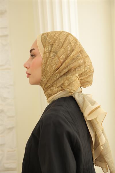 Kaşe Desenli Pamuk Şal Sarı