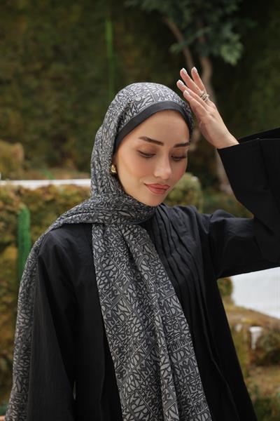 Kaşe Desenli Pamuk Şal Siyah
