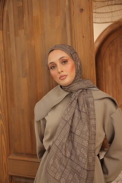 Kaşe Desenli Pamuk Şal Toprak