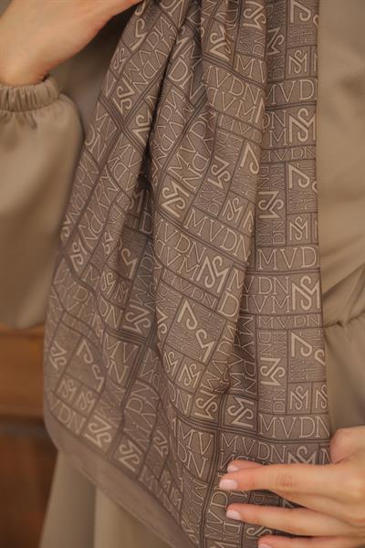 Kaşe Desenli Pamuk Şal Toprak