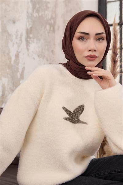 Kazayağı Desen Jakar Eşarp Acı Kahve