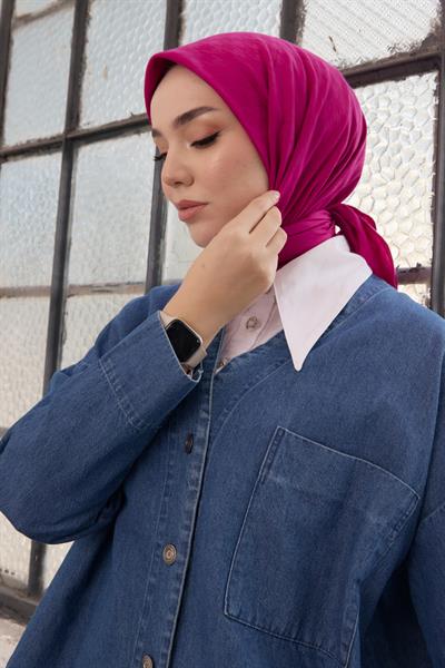 Kazayağı Desen Jakar Eşarp Fuşya