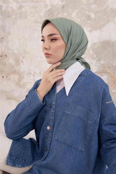 Kazayağı Desen Jakar Eşarp Su Yeşili