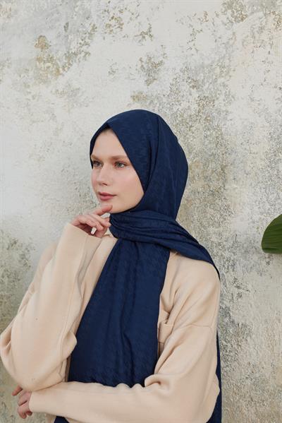 Kazayağı Jakar Şal Lacivert