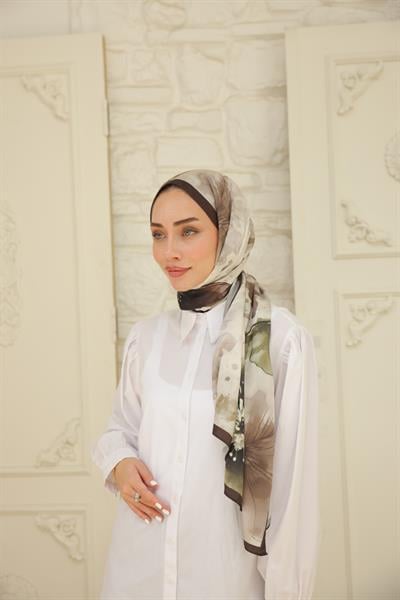 Liva Desenli Pamuk Şal Kahve