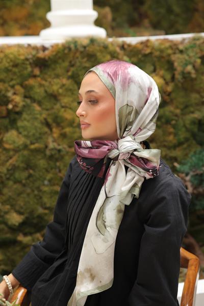 Liva Desenli Pamuk Şal Leylak