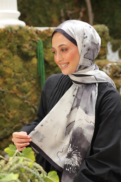 Liva Desenli Pamuk Şal Siyah