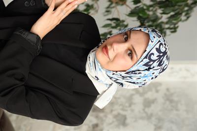 Luna Desen Bambu Kraş Eşarp Beyaz