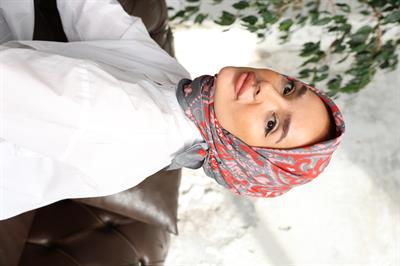 Luna Desen Bambu Kraş Eşarp Kırmızı