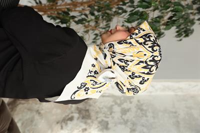 Luna Desen Bambu Kraş Eşarp Sarı