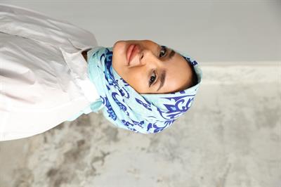 Luna Desen Bambu Kraş Eşarp Su Yeşili