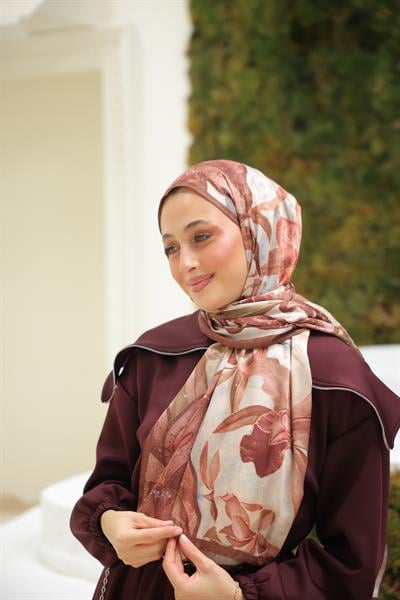 Menor Desenli Pamuk Şal Bakır