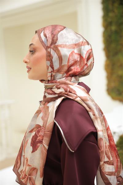 Menor Desenli Pamuk Şal Bakır