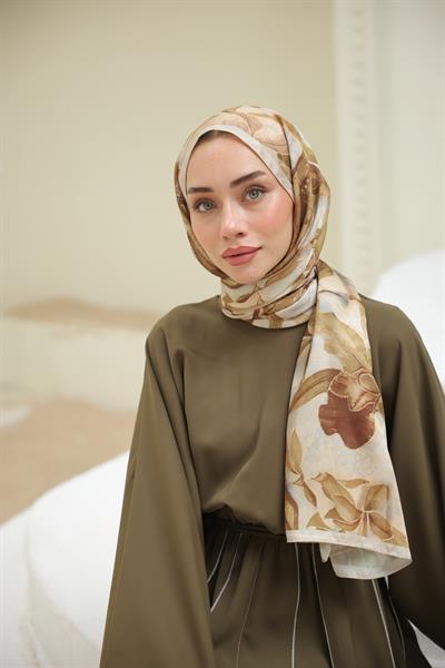 Menor Desenli Pamuk Şal Bej