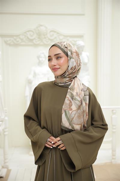 Menor Desenli Pamuk Şal Çam Yeşili