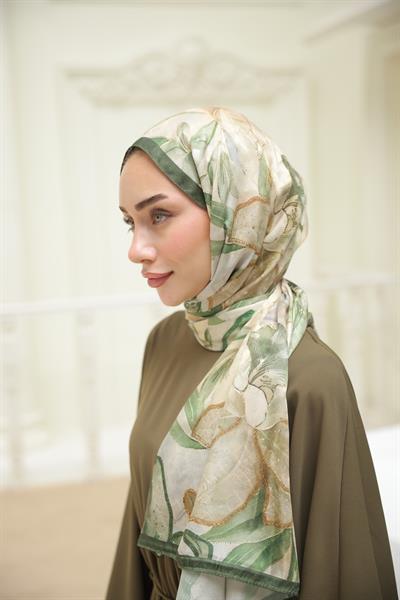 Menor Desenli Pamuk Şal Fıstık Yeşili