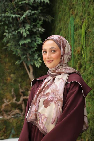 Menor Desenli Pamuk Şal Lila