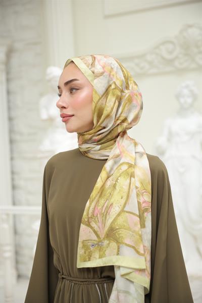 Menor Desenli Pamuk Şal Sarı