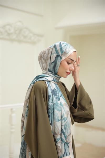 Menor Desenli Pamuk Şal Turkuaz