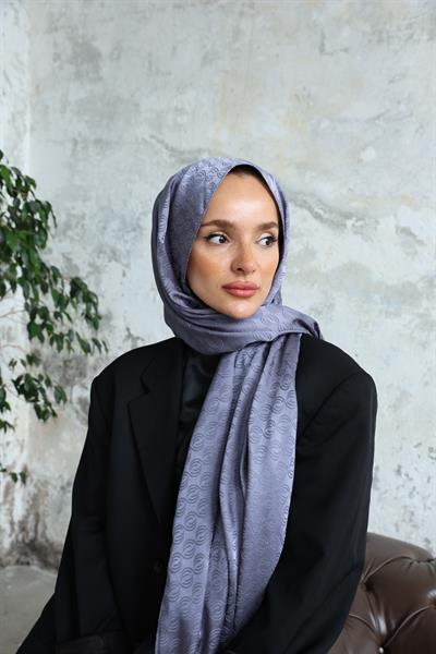 Midye Desen Jakar Şal Füme