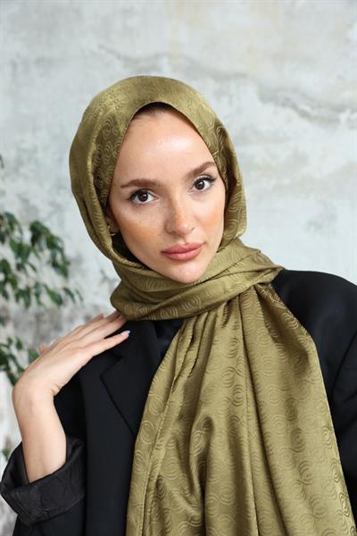 Midye Desen Jakar Şal Haki