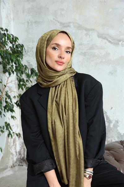Midye Desen Jakar Şal Haki