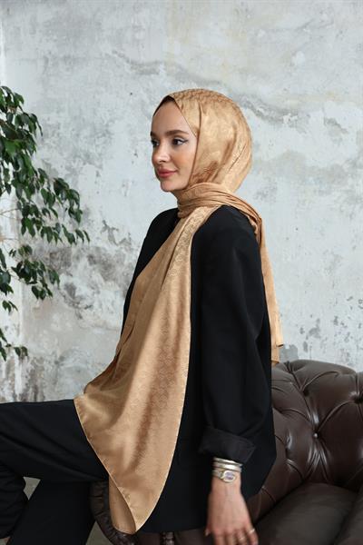Midye Desen Jakar Şal Safran