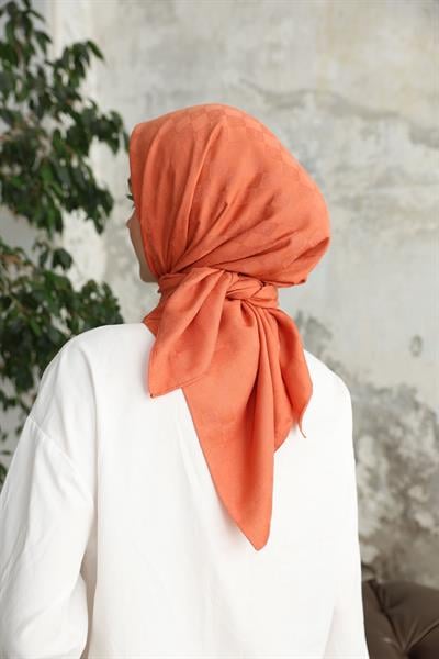 Monogram Desen Jakar Eşarp Bakır