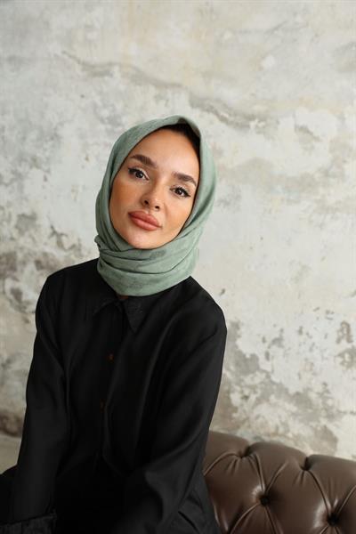 Monogram Desen Jakar Eşarp Çağla Yeşil