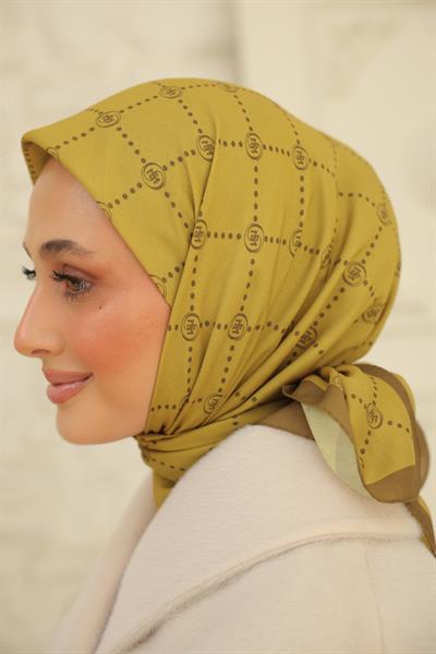 Nokta Desenli Pamuk Eşarp Oil