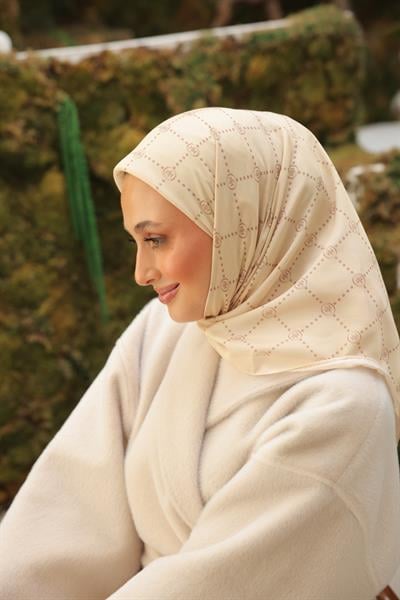 Nokta Desenli Pamuk Eşarp Soft Sarı