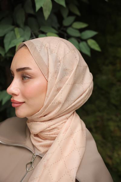 Nokta Desenli Pamuk Şal Bej