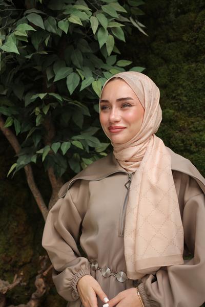 Nokta Desenli Pamuk Şal Bej