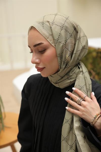 Nokta Desenli Pamuk Şal Çağla