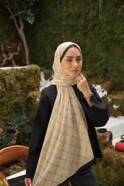 Nokta Desenli Pamuk Şal Fildişi