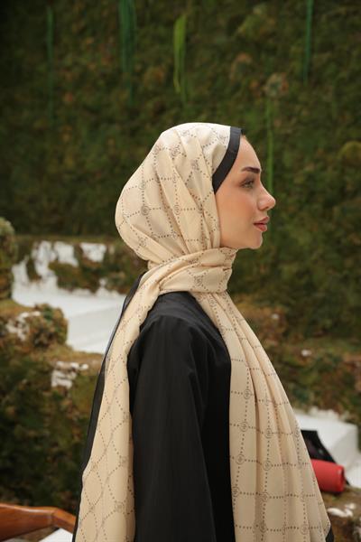 Nokta Desenli Pamuk Şal Fildişi