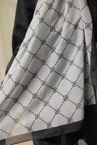 Nokta Desenli Pamuk Şal Gri