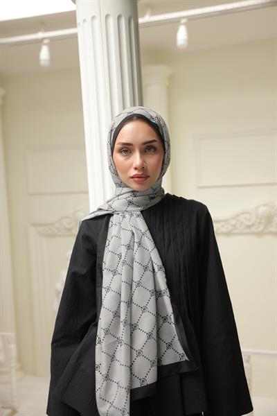 Nokta Desenli Pamuk Şal Gri