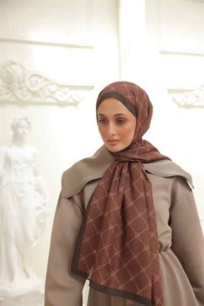 Nokta Desenli Pamuk Şal Kahve