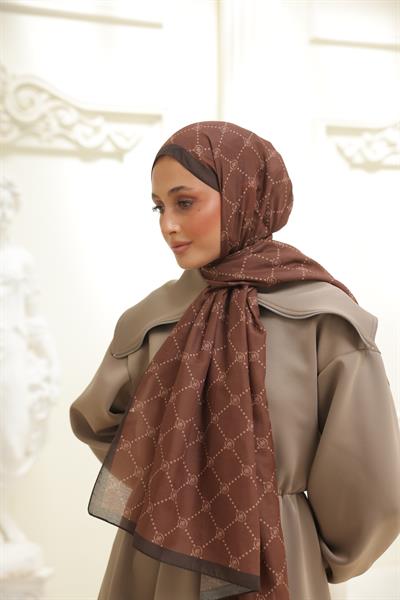 Nokta Desenli Pamuk Şal Kahve