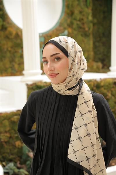 Nokta Desenli Pamuk Şal Krem