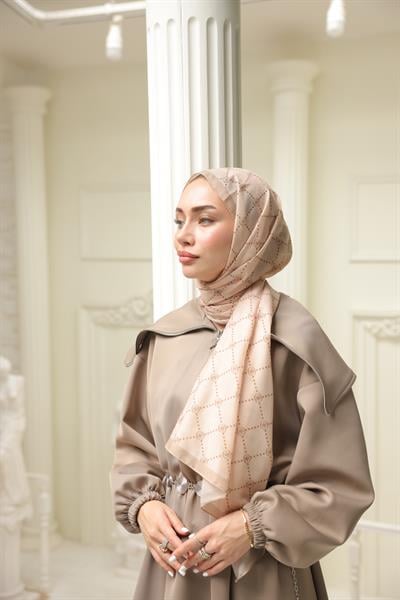 Nokta Desenli Pamuk Şal Nude