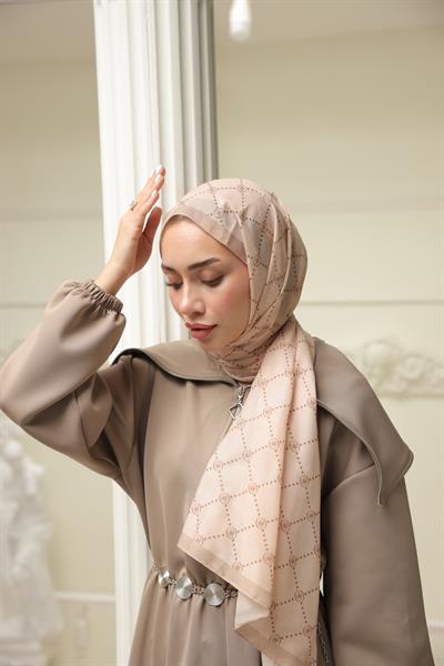 Nokta Desenli Pamuk Şal Nude