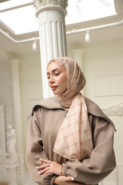 Nokta Desenli Pamuk Şal Nude