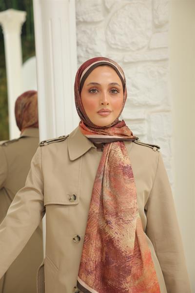 Novella Desenli Pamuk Şal Safran