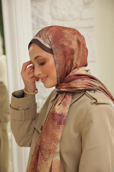 Novella Desenli Pamuk Şal Safran