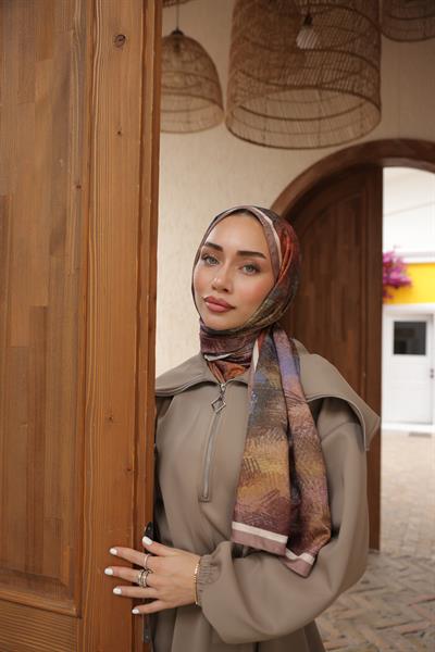 Novella Desenli Pamuk Şal Vizon